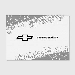 Холст прямоугольный Chevrolet Speed на светлом фоне со следами шин, цвет: 3D-принт — фото 2