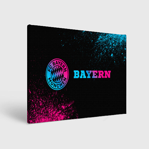 Картина прямоугольная Bayern - neon gradient: надпись и символ / 3D-принт – фото 1