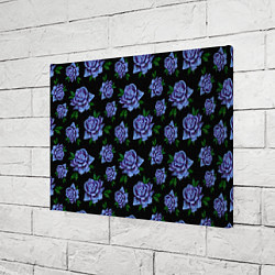 Холст прямоугольный Сапфировые розы на черном, цвет: 3D-принт — фото 2