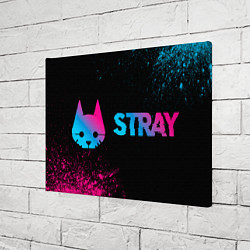 Холст прямоугольный Stray - neon gradient: надпись и символ, цвет: 3D-принт — фото 2