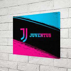 Холст прямоугольный Juventus - neon gradient: надпись и символ, цвет: 3D-принт — фото 2
