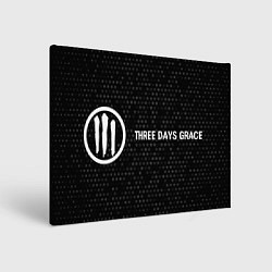 Картина прямоугольная Three Days Grace glitch на темном фоне: надпись и