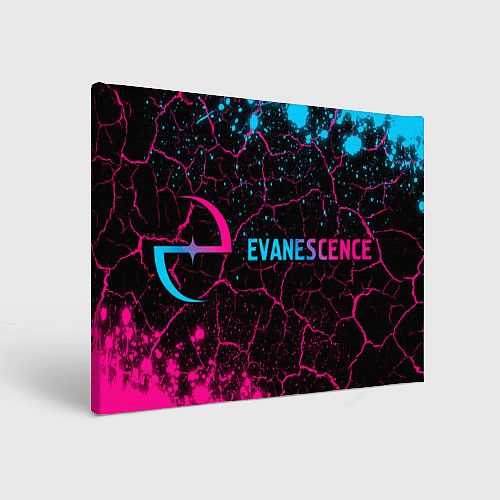 Картина прямоугольная Evanescence - neon gradient: надпись и символ / 3D-принт – фото 1