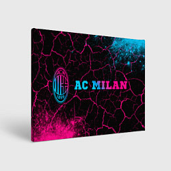 Картина прямоугольная AC Milan - neon gradient: надпись и символ