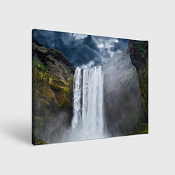 Холст прямоугольный Водопад Скогафосс, цвет: 3D-принт