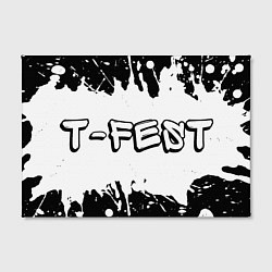 Холст прямоугольный Рэпер T-Fest в стиле граффити: надпись и символ, цвет: 3D-принт — фото 2