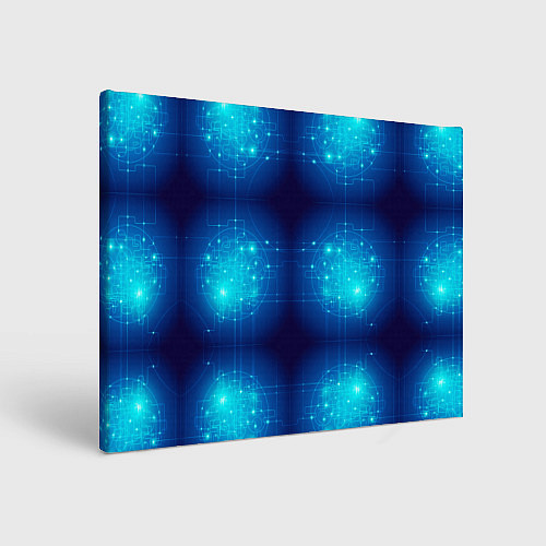 Картина прямоугольная Неоновые проводники - схемы / 3D-принт – фото 1