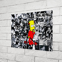 Холст прямоугольный Барт Симпсон - чёрт на фоне своих подопечных, цвет: 3D-принт — фото 2