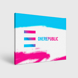 Картина прямоугольная OneRepublic neon gradient style: надпись и символ