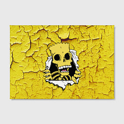 Холст прямоугольный Скелет Барта Симпсона разрывает штукатурку стены, цвет: 3D-принт — фото 2