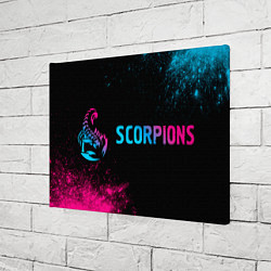 Холст прямоугольный Scorpions - neon gradient: надпись и символ, цвет: 3D-принт — фото 2