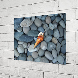 Холст прямоугольный Одинокая ракушка среди морских камней, цвет: 3D-принт — фото 2