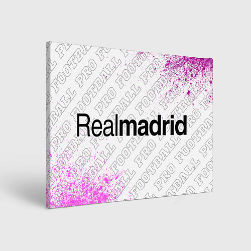 Картина прямоугольная Real Madrid pro football: надпись и символ / 3D-принт – фото 1