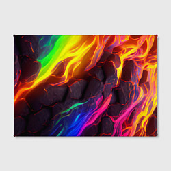 Холст прямоугольный Neon rainbow lava, цвет: 3D-принт — фото 2