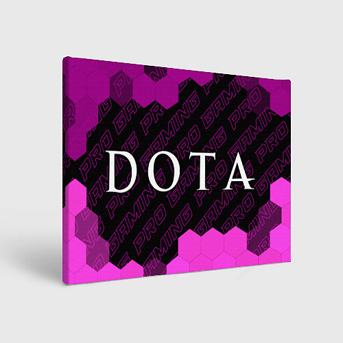 Картина прямоугольная Dota pro gaming: надпись и символ / 3D-принт – фото 1