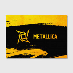 Холст прямоугольный Metallica - gold gradient: надпись и символ, цвет: 3D-принт — фото 2