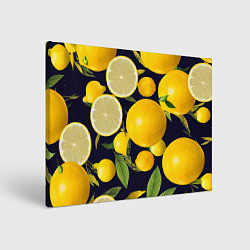 Холст прямоугольный Лимонные дольки, цвет: 3D-принт