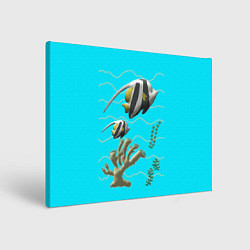 Холст прямоугольный Подводный мир рыбки кораллы, цвет: 3D-принт