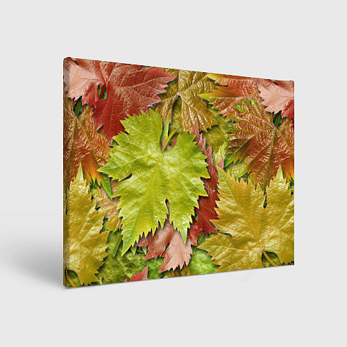 Картина прямоугольная Осенние листья клёна - паттерн / 3D-принт – фото 1