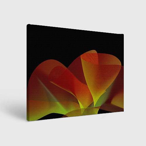 Картина прямоугольная Абстрактная ассиметричная оранжевая волна / 3D-принт – фото 1