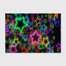 Холст прямоугольный Большие неоновые звезды, цвет: 3D-принт — фото 2