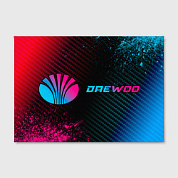 Холст прямоугольный Daewoo - neon gradient: надпись и символ, цвет: 3D-принт — фото 2