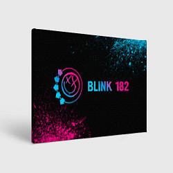 Картина прямоугольная Blink 182 - neon gradient: надпись и символ