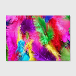 Холст прямоугольный Яркие разноцветные перья, цвет: 3D-принт — фото 2