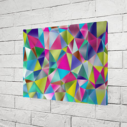 Холст прямоугольный Радужные трехмерные треугольники, цвет: 3D-принт — фото 2