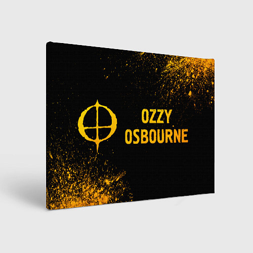 Картина прямоугольная Ozzy Osbourne - gold gradient: надпись и символ / 3D-принт – фото 1