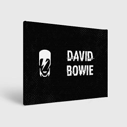 Картина прямоугольная David Bowie glitch на темном фоне: надпись и симво