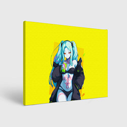 Картина прямоугольная Ребекка пьет коктель - Киберпанк аниме