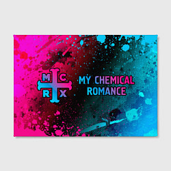 Холст прямоугольный My Chemical Romance - neon gradient: надпись и сим, цвет: 3D-принт — фото 2