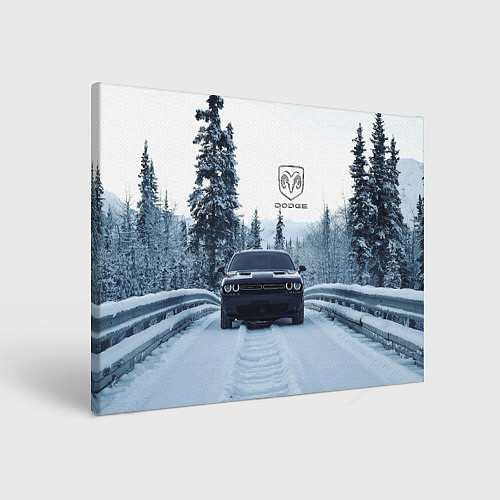 Картина прямоугольная Dodge in winter forest / 3D-принт – фото 1