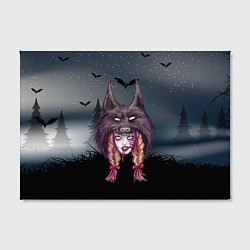 Холст прямоугольный Девушка в скальпеле волка, цвет: 3D-принт — фото 2