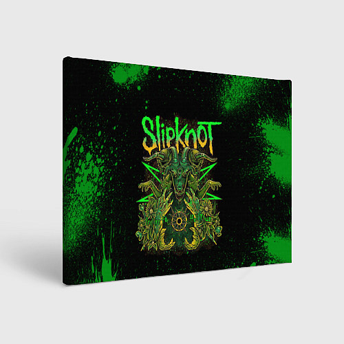 Картина прямоугольная Slipknot green satan / 3D-принт – фото 1