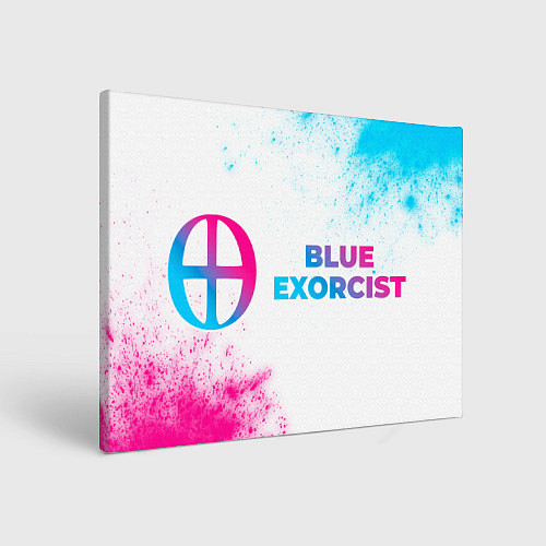 Картина прямоугольная Blue Exorcist neon gradient style: надпись и симво / 3D-принт – фото 1