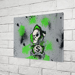 Холст прямоугольный Slipknot скелет green, цвет: 3D-принт — фото 2