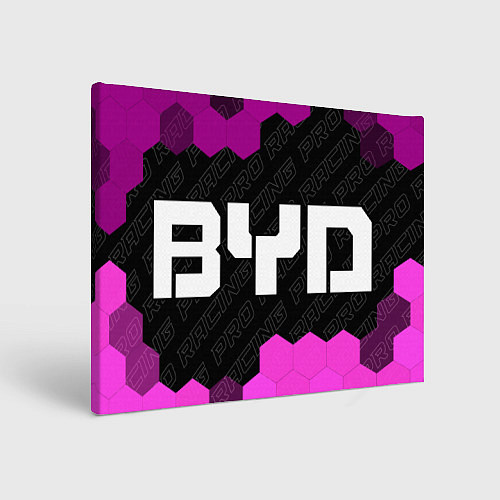 Картина прямоугольная BYD pro racing: надпись и символ / 3D-принт – фото 1