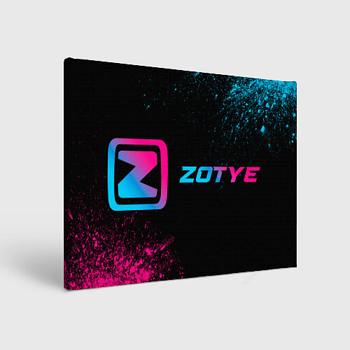 Картина прямоугольная Zotye - neon gradient: надпись и символ / 3D-принт – фото 1