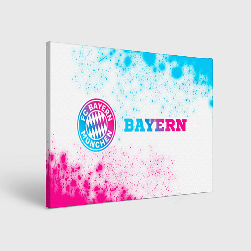 Картина прямоугольная Bayern neon gradient style: надпись и символ / 3D-принт – фото 1