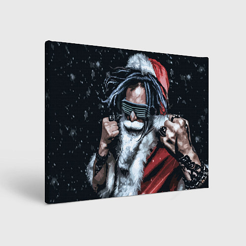 Картина прямоугольная Cool Santa Rastaman / 3D-принт – фото 1