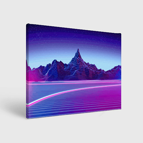 Картина прямоугольная Neon mountains - Vaporwave / 3D-принт – фото 1