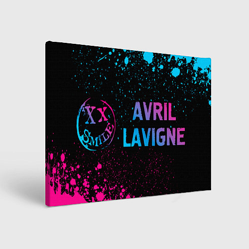 Картина прямоугольная Avril Lavigne - neon gradient: надпись и символ / 3D-принт – фото 1