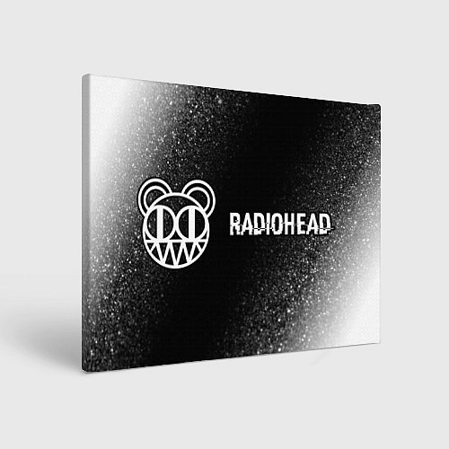 Картина прямоугольная Radiohead glitch на темном фоне: надпись и символ / 3D-принт – фото 1