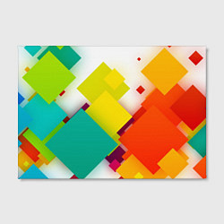 Холст прямоугольный Цветные геометрические квадраты, цвет: 3D-принт — фото 2
