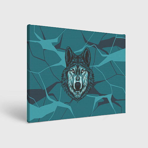 Картина прямоугольная Голова синего волка / 3D-принт – фото 1