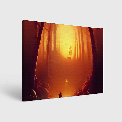 Картина прямоугольная Темная ведьма колдует в жутком лесу / 3D-принт – фото 1