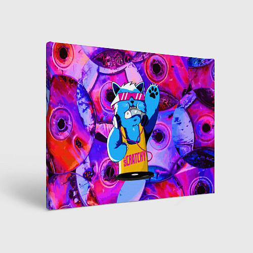 Картина прямоугольная DJ Scratchy in pink glasses / 3D-принт – фото 1