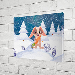 Холст прямоугольный Зайчик с морковкой, цвет: 3D-принт — фото 2